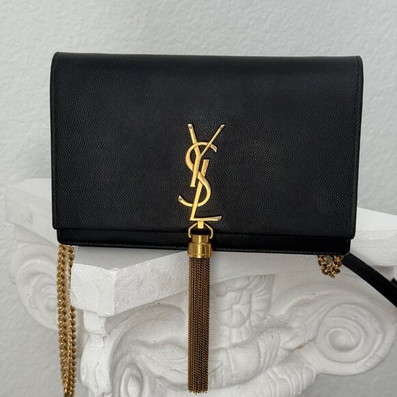 Saint Laurent Kate Small Tassel WOC in Grained Leather | Worn w/ Box & Dust Bags - Picture 4 of 9